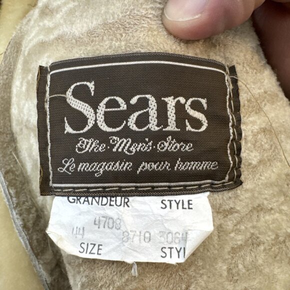 Vintage Sears Shearling Sheepskin Suede Leather Woman M/L Coat Western - Picture 8 of 8